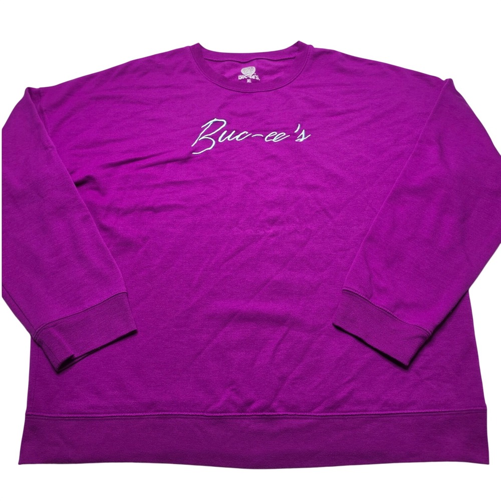 Buc-ee's Womens XL Magenta Purple Script Logo Sweatshirt Pullover RN 109169